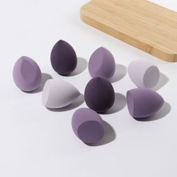 Спонжи для макияжа, набор - 8 шт., увеличиваются при намокании, фиолетовые