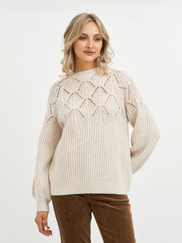 джемпер женский из шерсти с перфорацией