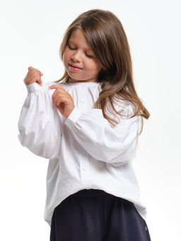 Нарядная блузка в школу UD 7980 голубой - Mini maxi фото 12