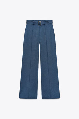 TWILL TROUSERS WITH SEAM AND BELT - Zara фото 3
