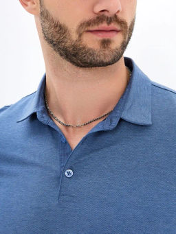 Джемпер мужской с воротником поло GREG G155-TD1246-LT9322-1 (джинс)  фото 2