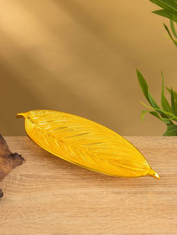 Подставка под благовония «Лист», 23.5×8.5×2.5 см, алюминий, золотая