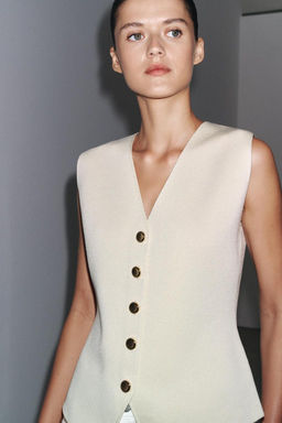PLAIN KNIT WAISTCOAT TOP - Zara фото 6