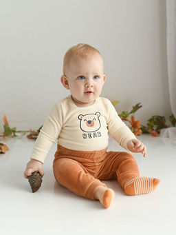 Beli Lastikli Kadife Erkek Bebek Pijama Alt 2li