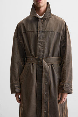 WAXED-FINISH WASHED COAT - Zara фото 6