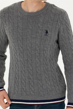 Мужской серый меланжевый свитер - U.s. polo assn фото 6