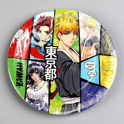 Цена за 20 шт. Тарелка одноразовая бумажная "Аниме", 18 см