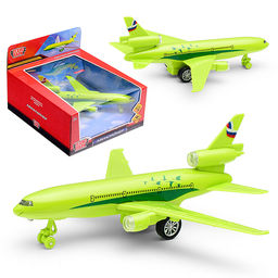 Машина металл свет-звук Авиалайнер 19,5см, кор.