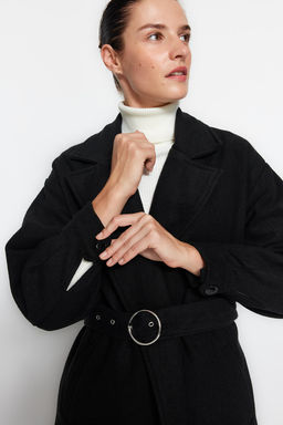 Trendyolmilla Ac?k Gri Regular Kemerli Kaban TWOAW20KB0029 фото 4