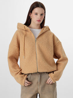 Толстовка женская бежевая на молнии с капюшоном - Mark formelle фото 7