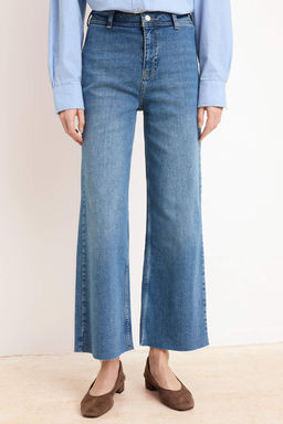 Mavi Yuksek Bel Az Esnek Culotte Bilek Boy Jeans TWOSS26JE00167 - Trendyolmilla фото 3