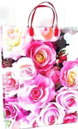 9930 Сумка пластик. BAL 143 (32*42*10см) большая Цветы *20