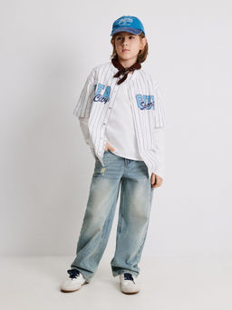 ACOOLA / Сорочка верхняя детская для мальчиков Ferhado сине-белая полоска  фото 5