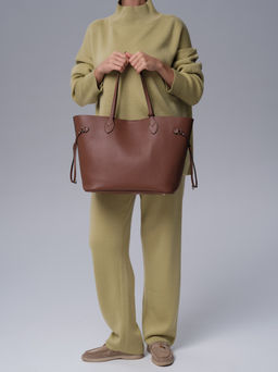 Сумка кожаная шоппер Deboro 30890 темный орех