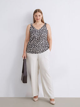 Beli Lastikli Dokulu Geni? Pa?a Kad?n Pantolon