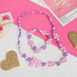 Цена за 2 шт. Набор детский Выбражулька «Ромашки с бабочкой», 2 предмета: бусы, браслет, МИКС