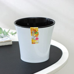 Горшок для цветов АРТЕ 0,6л Цвет белый-черный (АРТ 0,6 Б-Ч) (63) - Крассула фото 5