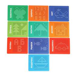 Планшет обучающий Магнитное рисование, 380 отверстий, цвет зелёный - Эврики фото 7