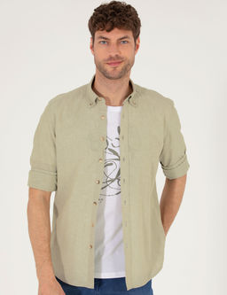 Haki Regular Fit Uzun Kollu G_mlek