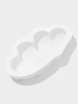 Форма для муссовых десертов и выпечки Доляна Влюблённые сердца, силикон, 27?17 см, белая