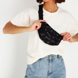 Сумка на пояс Good vibes, 32х8х15 см, отд на молнии, чёрная - Nazamok фото 8