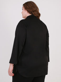 Черная женская рубашка со стразами - Almond фото 2