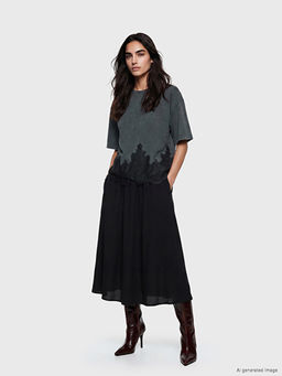 Dantel Detayl? Oversize Kad?n Ti??rt