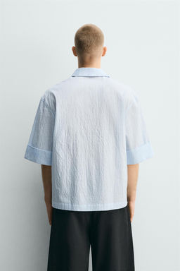 CAMISA POLO BOXY FIT TEXTURA / Celeste - Zara фото 3