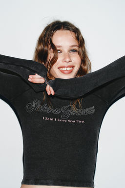 SELENA GOMEZ RIBBED T-SHIRT - Zara фото 3