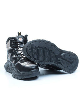 8526-3 BLACK Ботинки женские зимние (искусственные материалы)