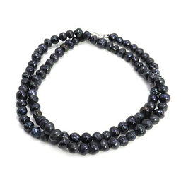 Бусы Black-Blue натуральный жемчуг - камень королев, дарующий любовь и счастье