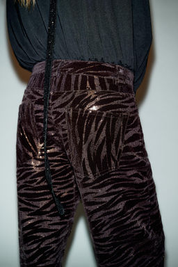 SEQUINNED VELVET TROUSERS - Zara фото 4