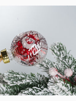 Ёлочные игрушки Бринцзе, шары новогодние, d=6 см, набор 6 шт., красный/прозрачный - Зимнее волшебство фото 4