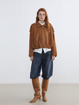 G?mlek Yaka Oversize Kad?n S?et G?r?n?ml? Ceket