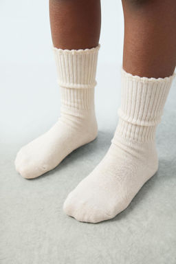 PACK TRES CALCETINES LARGOS RIZO / Beige claro - Zara фото 6
