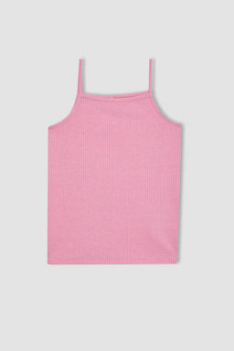 Укороченный свитшот с круглым вырезом с принтом для девочек, майка с ремешками, комплект из 2 предметов - Defacto фото 9