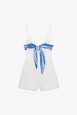 STRIPED SCARF PRINT CUT-OUT PLAYSUIT - Zara фото 5