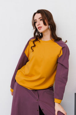 Джемпер NIKVA н466-1 фиолет+горчица