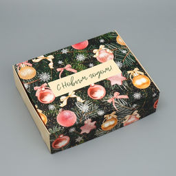 Коробка складная Елочные шары, 31 х 24.5 х 9 см