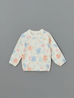 Bisiklet Yaka Uzun Kollu Bask?l? K?z Bebek Sweatshirt ve E?ofman Alt 2li Tak?m - Waikiki фото 2