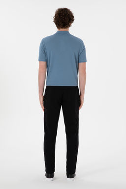 Erkek Slim Fit D_z Pa_a Siyah E_ofman Alt_