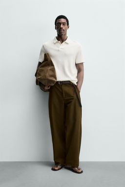 POLO RELAXED FIT ESTRUCTURA / Blanco roto
