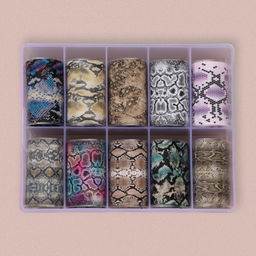 Набор переводной фольги для дизайна ногтей, 4×100 см, 10 шт., цвет МИКС змея