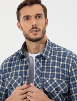 _ndigo Comfort Fit Uzun Kollu G_mlek
