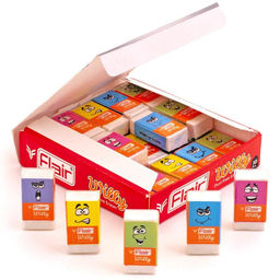 Цена за 30 шт. Ластик дизайн FLAIR WILLY 34х20х10мм, белая FA 7034 WHITE
