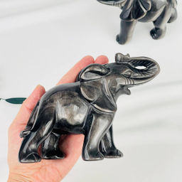 Фигурка Слон из серебристого Обсидиана