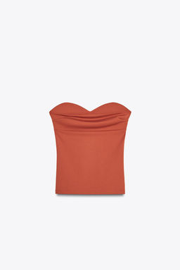 TEXTURED BANDEAU TOP - Zara фото 22