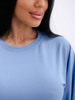 Лонгслив "Аида 3" голубой, кулирка с лайкрой