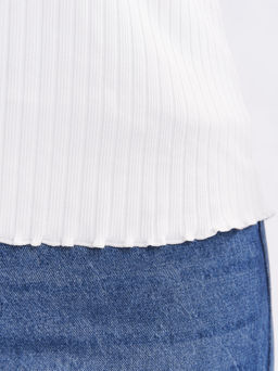 Футболка в рубчик FU25002WHT03