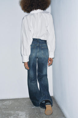 ZW COLLECTION FLARE HIGH-WAIST JEANS - Zara фото 5